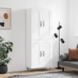 Credenza Bianca 69,5x34x180 cm in Legno Multistrato