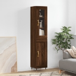 Credenza Rovere Marrone 34,5x34x180 cm in Legno Multistrato