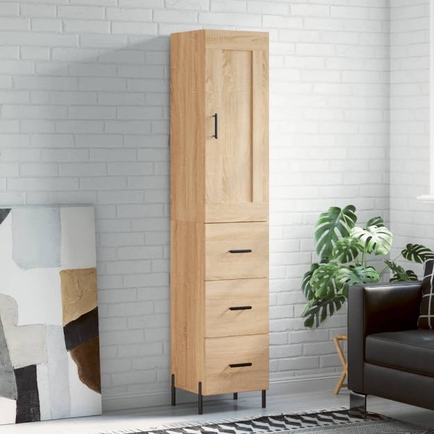 Credenza Rovere Sonoma 34,5x34x180 cm in Legno Multistrato