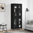 Credenza Nera 69,5x34x180 cm in Legno Multistrato