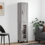 Credenza Grigio Sonoma 34,5x34x180 cm in Legno Multistrato