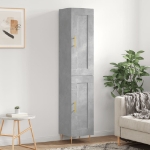 Credenza Grigio Cemento 34,5x34x180 cm in Legno Multistrato