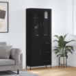 Credenza Nera 69,5x34x180 cm in Legno Multistrato