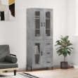 Credenza Grigio Cemento 69,5x34x180 cm in Legno Multistrato