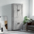 Credenza Grigio Cemento 69,5x34x180 cm in Legno Multistrato