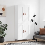 Credenza Bianca 69,5x34x180 cm in Legno Multistrato