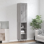 Credenza Grigio Sonoma 34,5x34x180 cm in Legno Multistrato