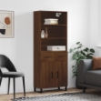 Credenza Rovere Marrone 69,5x34x180 cm in Legno Multistrato