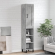 Credenza Grigio Cemento 34,5x34x180 cm in Legno Multistrato