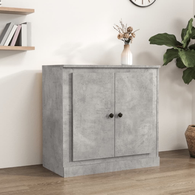 Credenza Grigio Cemento 70x35,5x67,5 cm in Legno Multistrato