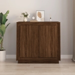 Credenza Rovere Marrone 80x34x75 cm in Legno Multistrato