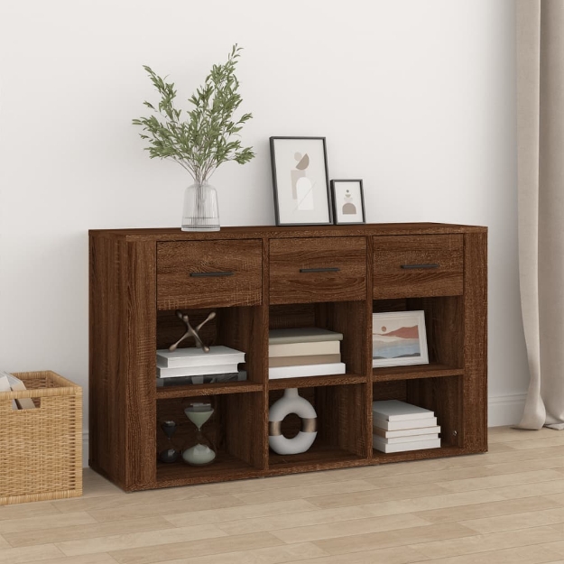 Credenza Rovere Marrone 100x30x59,5 cm in Legno Multistrato