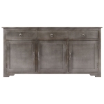 Credenza Grigia 160x40x80 cm Legno Massello di Mango