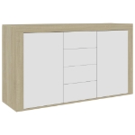 Credenza Bianco e Rovere Sonoma 120x36x69 cm in Truciolato