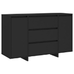 Credenza con 3 Cassetti Nera 120x41x75 cm in Truciolato