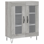 Credenza Grigio Sonoma 69,5x34x90 cm in Legno Multistrato