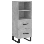 Credenza Grigio Cemento 34,5x34x90 cm in Legno Multistrato
