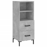 Credenza Grigio Cemento 34,5x34x90 cm in Legno Multistrato