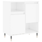 Credenza Bianco Lucido 60x35x70 cm in Legno Multistrato