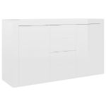 Credenza Bianco Lucido 120x36x69 cm in Truciolato