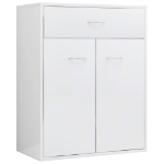 Credenza Bianco Lucido 60x30x75 cm in Truciolato