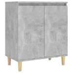 Credenza e Gambe in Legno Grigio Cemento 60x35x70cm Truciolato