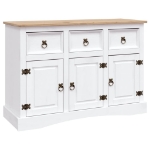 Credenza in Legno di Pino Messicano Corona Bianco 132x43x78 cm