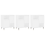 Credenze 3 pz Bianco in Legno Multistrato