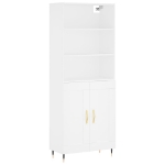 Credenza Bianca 69,5x34x180 cm in Legno Multistrato