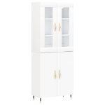 Credenza Bianca 69,5x34x180 cm in Legno Multistrato