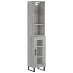 Credenza Grigio Sonoma 34,5x34x180 cm in Legno Multistrato