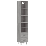 Credenza Grigio Sonoma 34,5x34x180 cm in Legno Multistrato