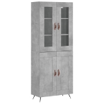 Credenza Grigio Cemento 69,5x34x180 cm in Legno Multistrato