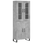 Credenza Grigio Cemento 69,5x34x180 cm in Legno Multistrato