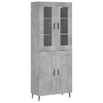 Credenza Grigio Cemento 69,5x34x180 cm in Legno Multistrato