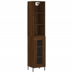 Credenza Rovere Marrone 34,5x34x180 cm in Legno Multistrato