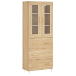 Credenza Rovere Sonoma 69,5x34x180 cm in Legno Multistrato
