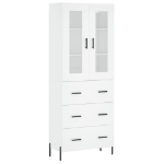 Credenza Bianca 69,5x34x180 cm in Legno Multistrato