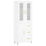 Credenza Bianca 69,5x34x180 cm in Legno Multistrato
