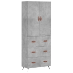 Credenza Grigio Cemento 69,5x34x180 cm in Legno Multistrato