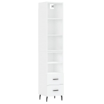 Credenza Bianca 34,5x34x180 cm in Legno Multistrato