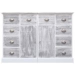 Credenza con 10 Cassetti Grigia 113x30x79 cm in Legno