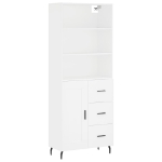 Credenza Bianca 69,5x34x180 cm in Legno Multistrato