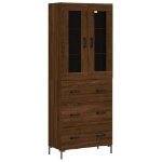 Credenza Rovere Marrone 69,5x34x180 cm in Legno Multistrato