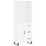 Credenza Bianca 69,5x34x180 cm in Legno Multistrato
