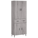 Credenza Grigio Sonoma 69,5x34x180 cm in Legno Multistrato