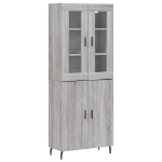 Credenza Grigio Sonoma 69,5x34x180 cm in Legno Multistrato