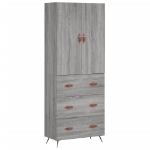 Credenza Grigio Sonoma 69,5x34x180 cm in Legno Multistrato