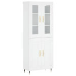 Credenza Bianca 69,5x34x180 cm in Legno Multistrato