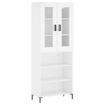 Credenza Bianca 69,5x34x180 cm in Legno Multistrato